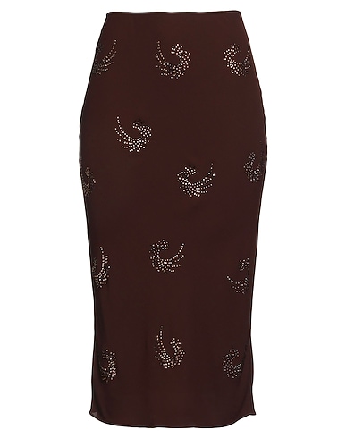 PINKO Midi-Rock Schokobraun 100% Polyester, Glas