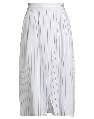 ELISABETTA FRANCHI Midi skirt White 81% Cotton, 19% Polyamide