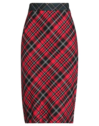 LIU •JO Midi skirt Red 64% Polyester, 34% Viscose, 2% Elastane