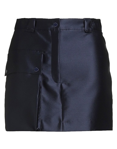 SANDRO Mini skirt Midnight blue 85% Polyester, 15% Silk