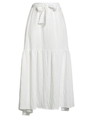 CROCHÈ Midi skirt White 75% Viscose, 25% Polyester