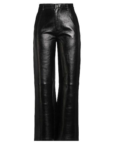 SANDRO Casual pants Black 100% Lambskin