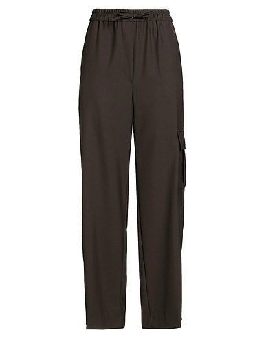 SANDRO Casual trouser Dark brown 69% Wool, 31% Polyester