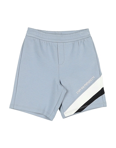 EMPORIO ARMANI Shorts & Bermuda Slate blue 77% Cotton, 19% Polyamide, 4% Elastane