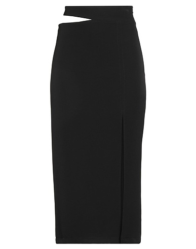 VICOLO Midi skirt Black 88% Polyester, 12% Elastane