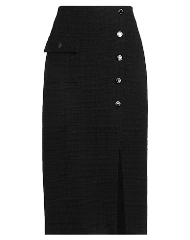 SANDRO Midi skirt Black 49% Cotton, 25% Viscose, 20% Acrylic, 6% Polyamide