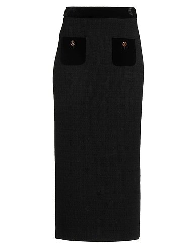 SANDRO Midi skirt Black 49% Cotton, 25% Viscose, 20% Acrylic, 6% Polyamide