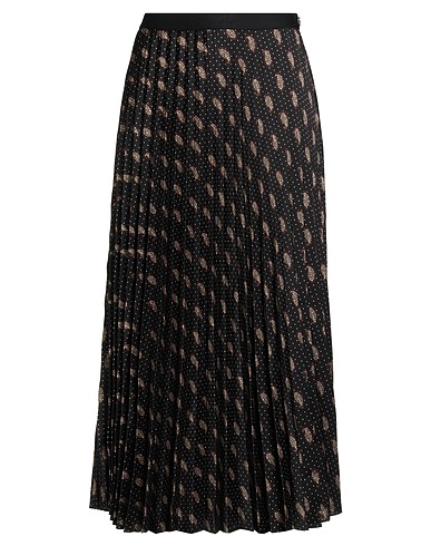 SANDRO Midi skirt Dark brown 100% Polyester