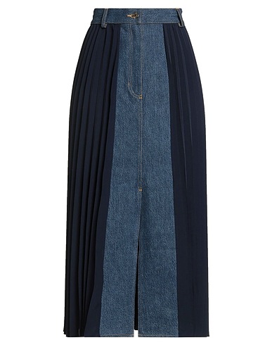 SANDRO Midi skirt Blue 100% Polyester, Cotton