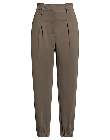 BRUNELLO CUCINELLI Casual trouser Khaki 78% Cotton, 16% Polyamide, 6% Elastane, Brass, Ecobrass