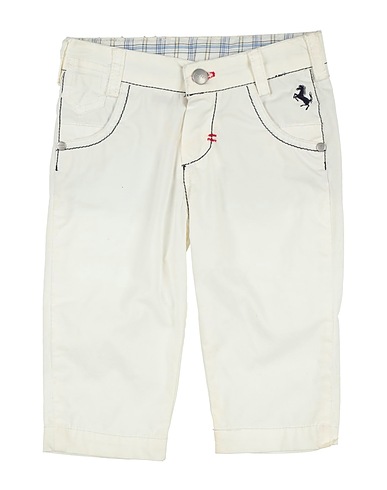 FERRARI Casual pants Ivory 97% Cotton, 3% Elastane