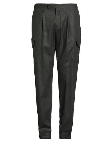 SARTORIA LATORRE Casual pants Dark green 99% Virgin Wool, 1% Elastane