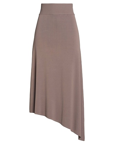 SECOND FEMALE Midi skirt Taupe 79% Viscose, 21% Polyamide