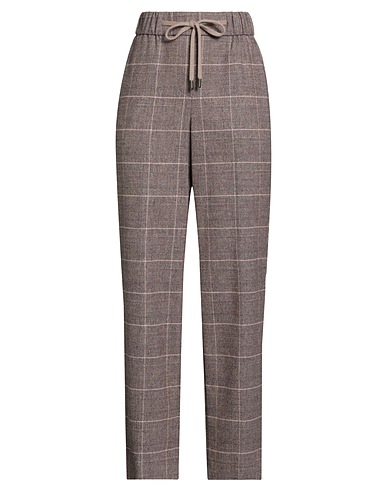 PESERICO Casual trouser Dark brown 39% Wool, 33% Polyester, 14% Viscose, 13% Polyamide, 1% Elastane