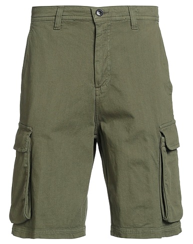 LIU •JO MAN Shorts & Bermuda Military green 98% Cotton, 2% Elastane