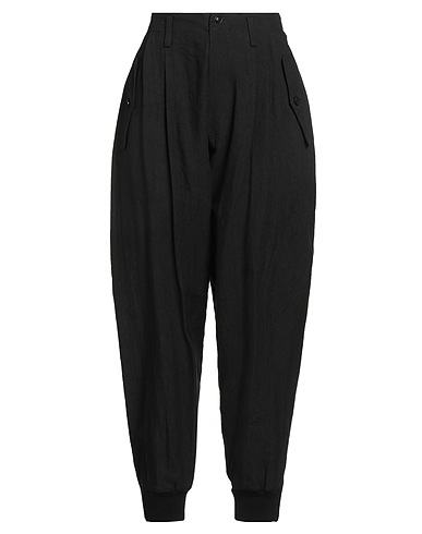 Y'S YOHJI YAMAMOTO Casual trouser Black 50% Cellulose, 30% Cotton, 20% Linen, Acrylic, Wool