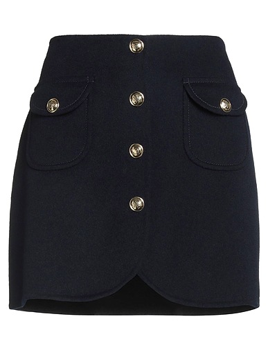 SANDRO Mini skirt Midnight blue 100% Wool