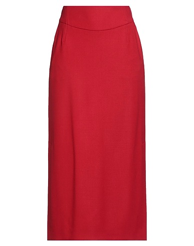 ALBERTA FERRETTI Midi skirt Brick 96% Virgin Wool, 4% Elastane