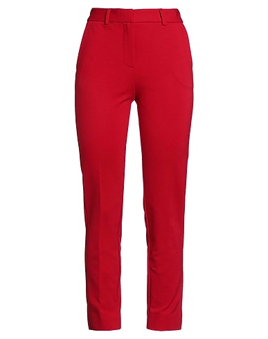 SIMONA CORSELLINI Casual trouser Red 63% Polyester, 27% Viscose, 7% Cotton, 3% Elastane