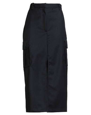 SANDRO Midi skirt Midnight blue 55% Polyester, 45% Virgin Wool