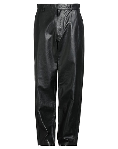GCDS Hosen Schwarz 100% Leder