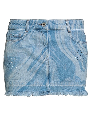 PATRIZIA PEPE Denim skirt Blue 59% Cotton, 41% Lyocell, Glass