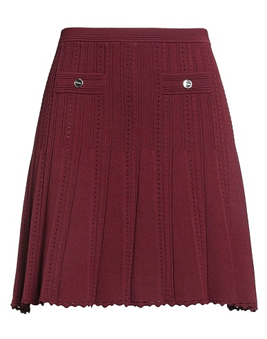 SANDRO Mini skirt Burgundy 52% Viscose, 45% Polyamide, 3% Elastane