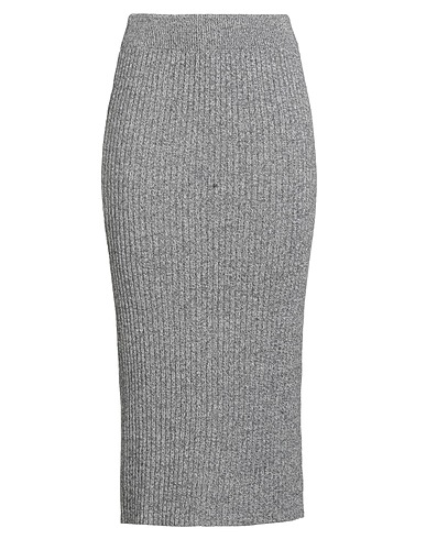 4GIVENESS Midi skirt Grey 80% Wool, 20% Polyamide