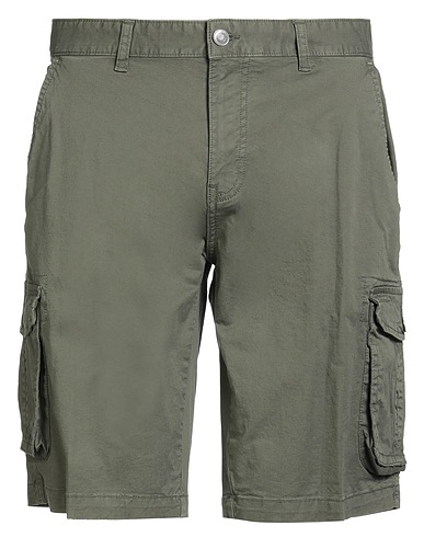 L.B.K. Shorts & Bermuda Military green 97% Cotton, 3% Elastane