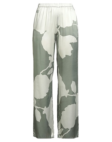 ANTONELLI Casual trouser Sage green 100% Silk