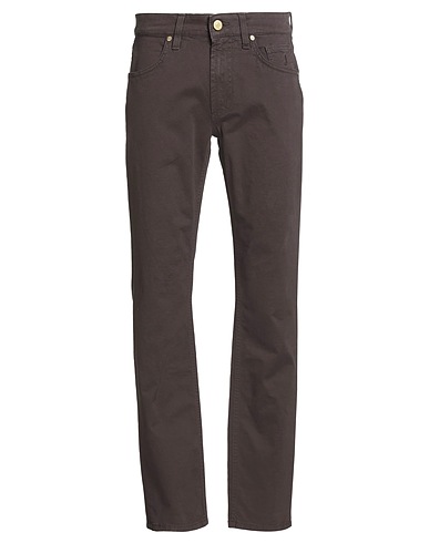 JECKERSON Casual trouser Dark brown 98% Cotton, 2% Elastane