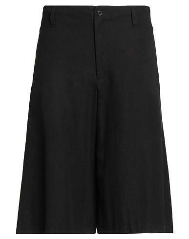 YOHJI YAMAMOTO POUR HOMME Shorts & Bermudas Schwarz 61% Baumwolle, 29% Leinen, 10% Wolle
