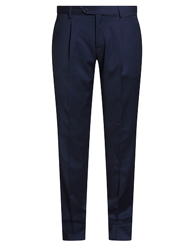 TOMBOLINI Casual trouser Navy blue 98% Wool, 2% Lycra®