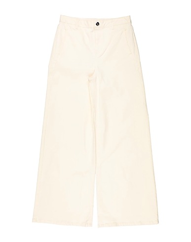 LIU •JO Denim trousers Ivory 92% Cotton, 8% Elastane