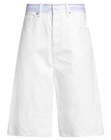 ALEXANDER WANG Denim shorts White 100% Cotton, Polyester