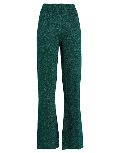 TENSIONE IN Casual trouser Emerald green 80% Viscose, 20% Metallic fiber