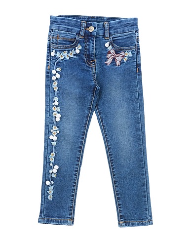 MONNALISA Denim trousers Blue 89% Cotton, 10% Polyester, 1% Elastane