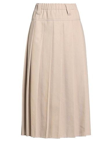 BRUNELLO CUCINELLI Midi skirt Beige 90% Cotton, 10% Wool