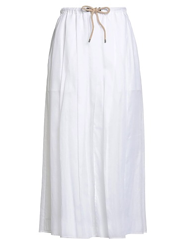 BRUNELLO CUCINELLI Midi skirt White 100% Cotton, Ecobrass