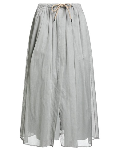 BRUNELLO CUCINELLI Gonna midi Grigio chiaro 100% Cotone, Ecobrass