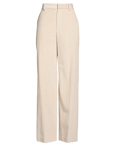 BRUNELLO CUCINELLI Casual παντελόνι Μπεζ 100% Βαμβάκι, Οικολογικός ορείχαλκος, Δέρμα