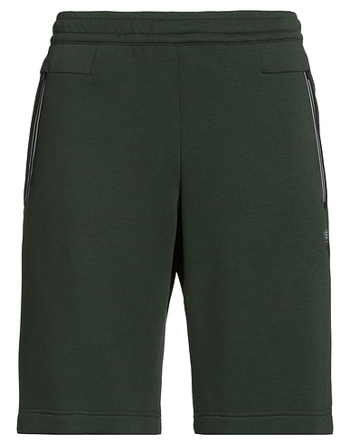 EA7 Shorts & Bermuda Dark green 66% Polyester, 27% Viscose, 7% Elastane