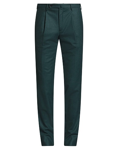 INCOTEX Casual pants Dark green 99% Virgin Wool, 1% Elastane