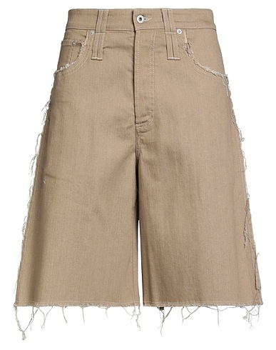 FEDERICO CINA Denim shorts Light brown 100% Cotton