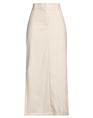 TENSIONE IN Maxi Skirts Cream 66% Polyester, 33% Viscose, 1% Elastane