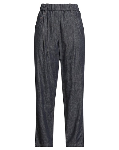 BRUNELLO CUCINELLI Denim pants Blue 100% Cotton, Brass