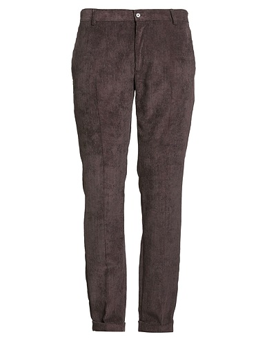 DANIELE ALESSANDRINI Casual trouser Brown 87% Polyester, 11% Polyamide, 2% Elastane