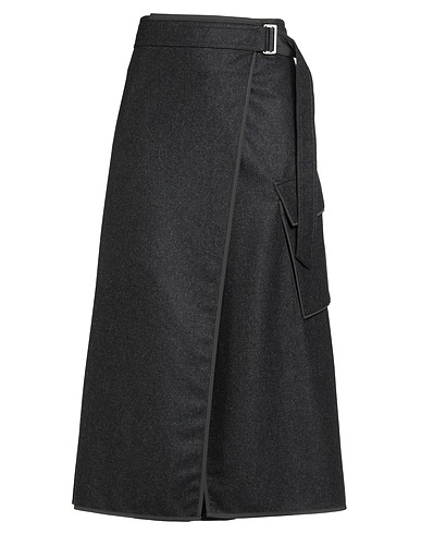 BRUNELLO CUCINELLI Midi skirt Charcoal 100% Virgin Wool