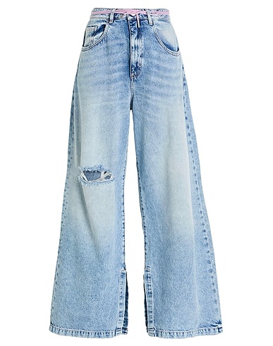 ICON DENIM Denim pants Blue 100% Cotton