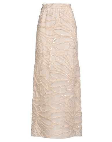 BRUNELLO CUCINELLI Long skirt Beige 100% Silk, Mohair wool, Polyamide, Wool